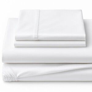 Resident Twin Sheet Set – 100% Cotton - White 3PC - New In Bag